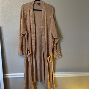 Cozy Tan LONG Knit Cardigan